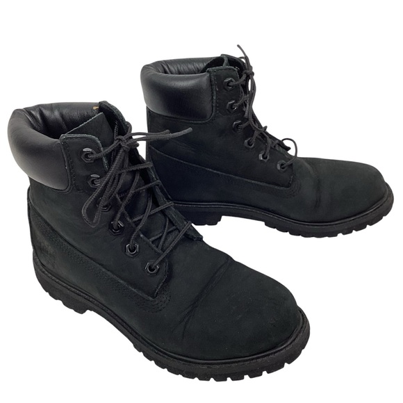 Timberland Nubuck Leather Prima-loft Combat Hiking Mid Boots Black - Picture 6 of 11